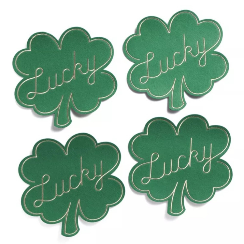 Storehouse ST. PATRICKS Set of 4 Lucky Shamrock Placemats 15” X 16”